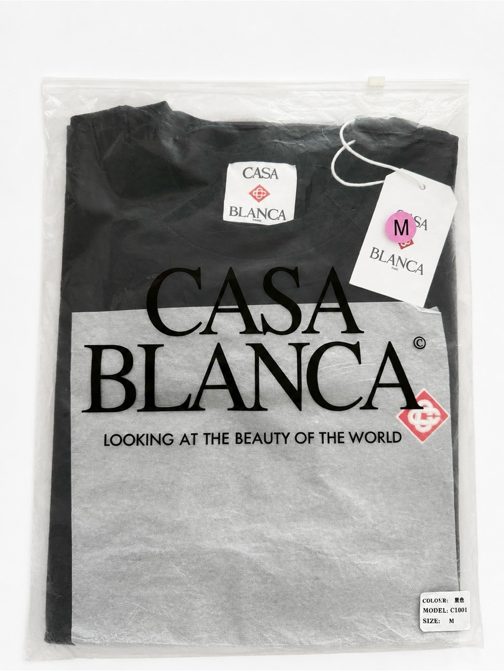 CASA BLANCA Black Graphic Logo Tee